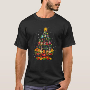 Funny Guitars Ornament Julgran Ljus Julafton T Shirt