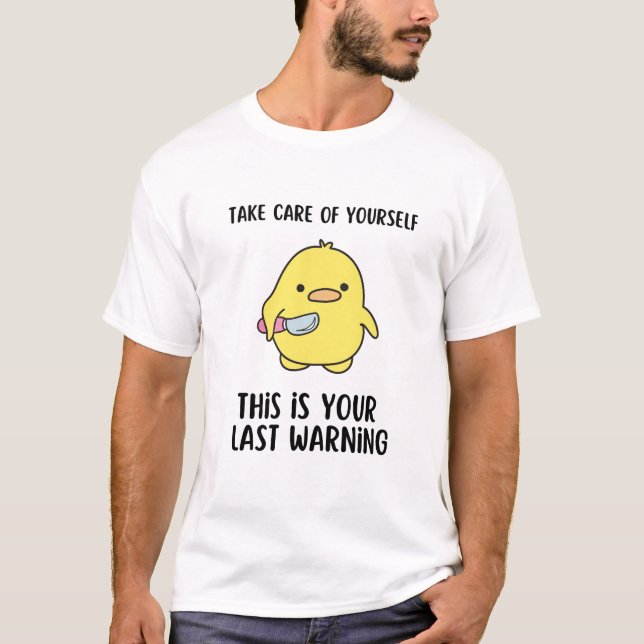Funny Gult Anka-textavsnitt som säger T Shirt (Framsida)