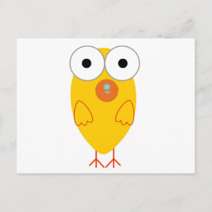 Funny Gult Bird Vykort