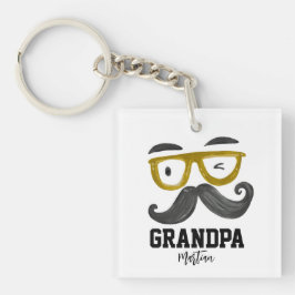 Funny Gult Glass & Mustache Grandpa Anpassningsbar
