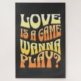 Funny Gult och Orange Typograph Valentine Pussel