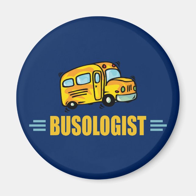 Funny Gult School Buss Driver Humous Magnet (Framsidan)