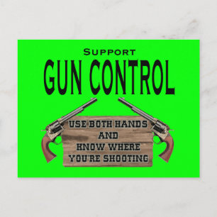 Funny Gun Control Postcard #1 Vykort