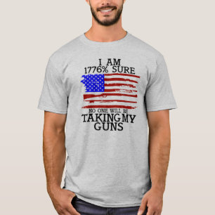 Funny Gun Högers American Flagga T Shirt
