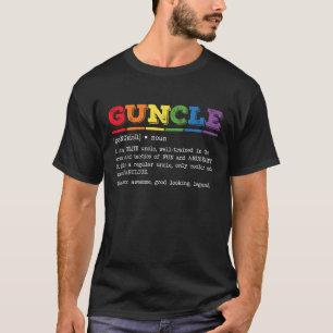 Funny Guncle Definition Gay farbror Pride Rainbow T Shirt