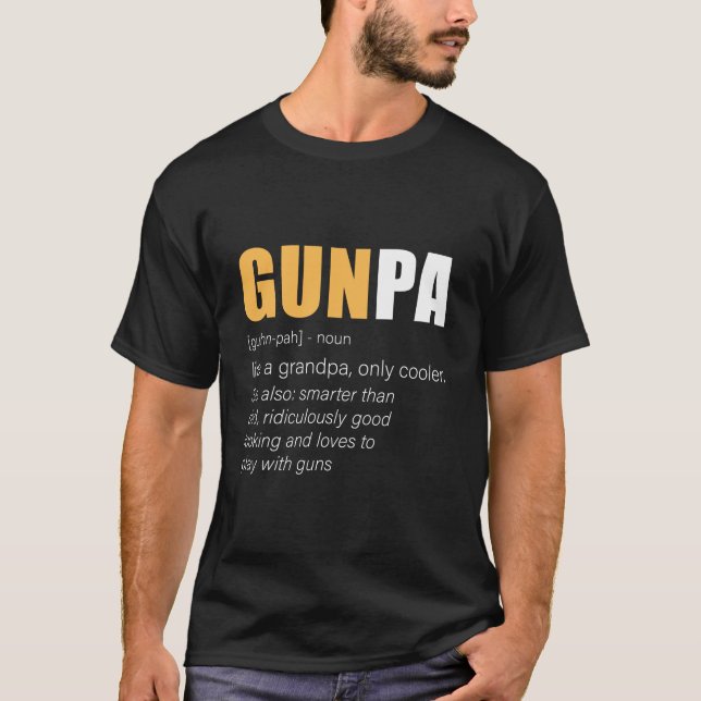 Funny Gunpa Gun Grandpa Novelty T Shirt (Framsida)