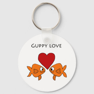 Funny Guppy Kärlek Design Nyckelring
