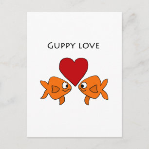 Funny Guppy Kärlek Design Vykort