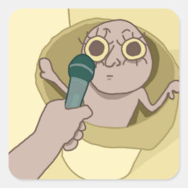 Funny Guy i Sopor Can Sticker Fyrkantigt Klistermärke