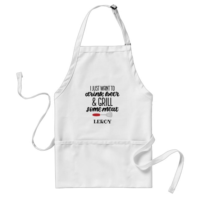Funny Guy Manar Grilling BBQ Kitchen Apron Förkläde (Framsidan)