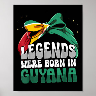 Funny Guyanese Flagga Guyana Poster