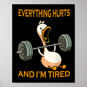 Funny Gym Anka citerar allt som Ontr och Im Tired Poster