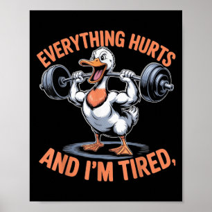 Funny Gym Anka citerar allt som Ontr och Im Tired Poster