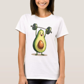 Funny Gym Avocado Tecknad T Shirt
