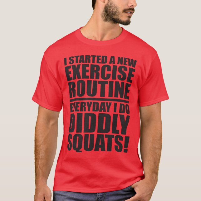 Funny Gym-citat - Didely Squats T-shirt (Framsida)