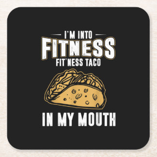 Funny Gym Fitness Taco T-Shirt Underlägg Papper Kvadrat