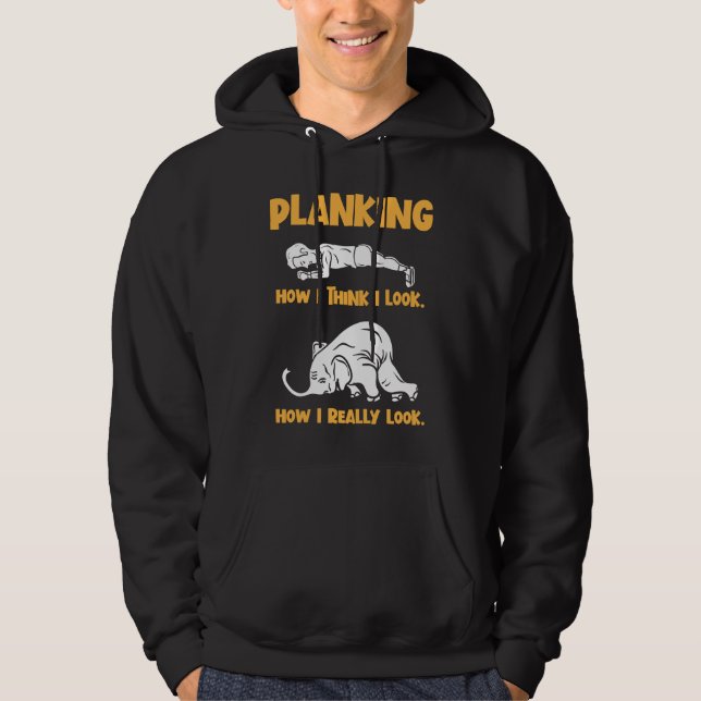 Funny Gym Fitness Workout Plank Exercise Planking Hoodie (Framsida)