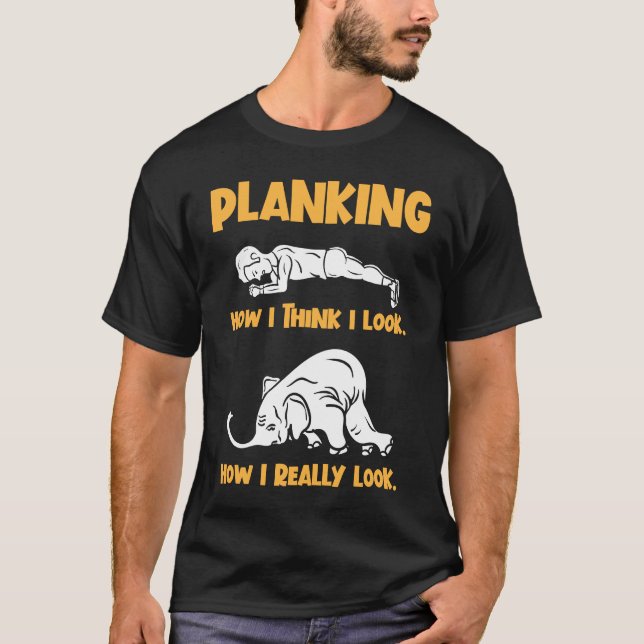Funny Gym Fitness Workout Plank Exercise Planking T Shirt (Framsida)