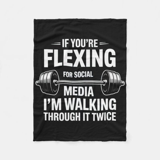 Funny Gym Flexing Workout Bodybuilding 1 Fleecefilt (Framsidan)