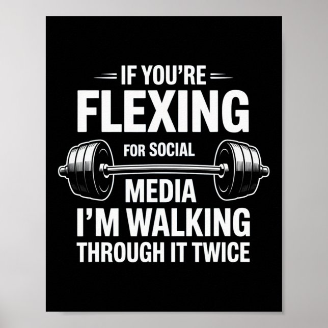 Funny Gym Flexing Workout Bodybuilding 1 Poster (Framsidan)