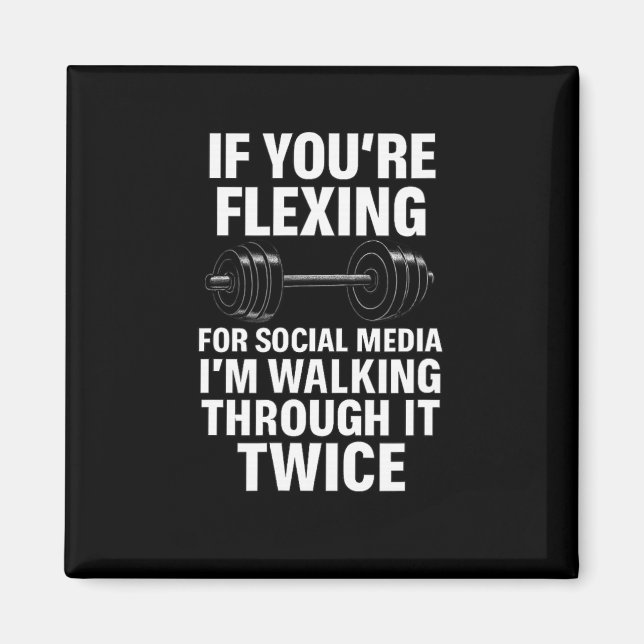 Funny Gym Flexing Workout Bodybuilding 2 Magnet (Framsidan)