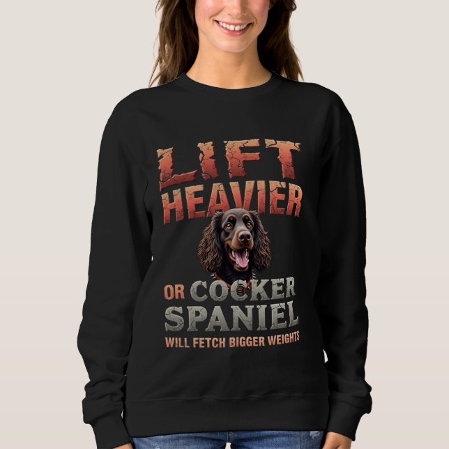 Funny Gym Gift för Cocker Spain Hundägare T Shirt (Framsida)