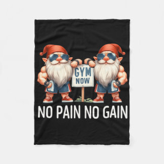 Funny Gym Gnomes in Pappor Fitness Apparel No Pain Fleecefilt