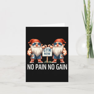 Funny Gym Gnomes in Pappor Fitness Apparel No Pain Kort