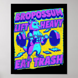 Funny Gym Hiss Heavy Eat Sopor Weightlift Oposs Poster