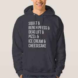 Funny Gym Humor - Pizza, Ice Cream, Cheesecake Tröja Med Luva