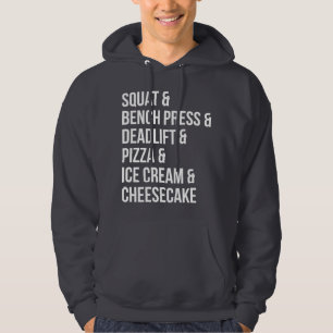 Funny Gym Humor - Pizza, Ice Cream, Cheesecake Tröja Med Luva