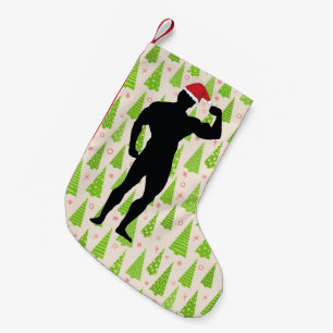 Funny Gym jul Bodybuilding der in Festive Hat Liten Julstrumpa