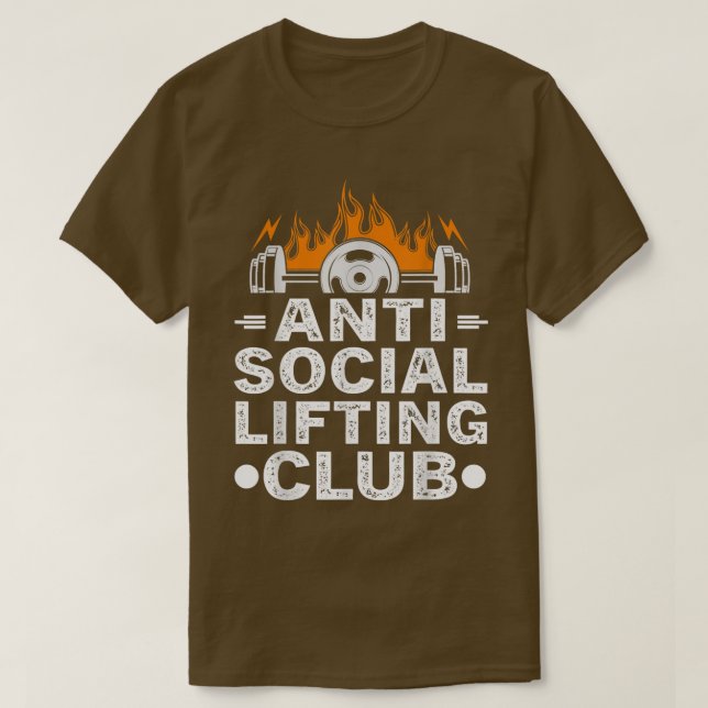 Funny Gym mot Social Lyfts Klubb Fitness Workout T Shirt (Design framsida)