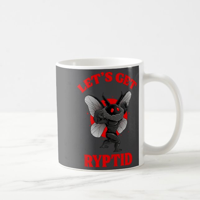 Funny Gym Mothman Shirt Cryptid Let's Get Ryptid G Kaffemugg (Höger)