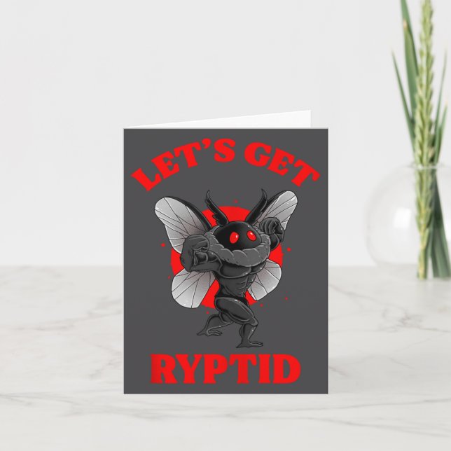 Funny Gym Mothman Shirt Cryptid Let's Get Ryptid G Kort (Framsida)