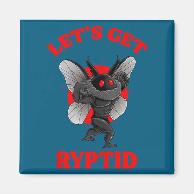 Funny Gym Mothman Shirt Cryptid Let's Get Ryptid G Magnet (Framsidan)