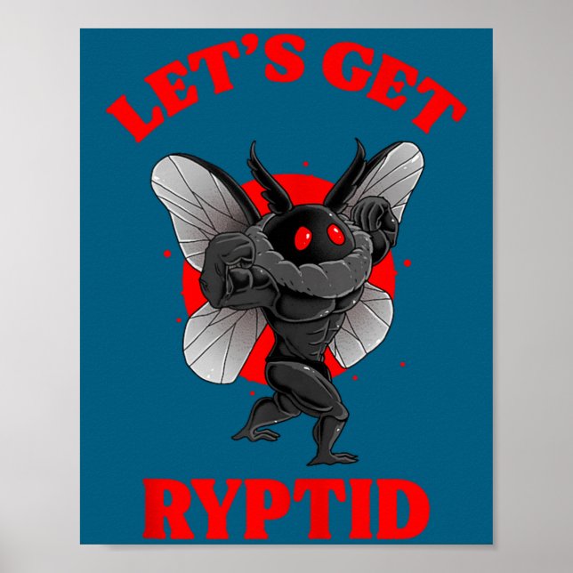 Funny Gym Mothman Shirt Cryptid Let's Get Ryptid G Poster (Framsidan)