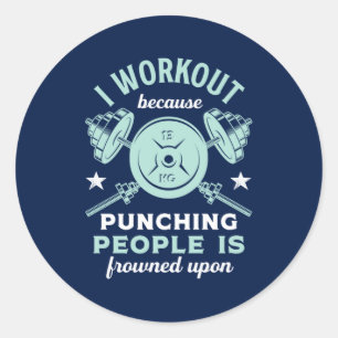 Funny Gym Motivation Fitness Utbildning och workou Runt Klistermärke