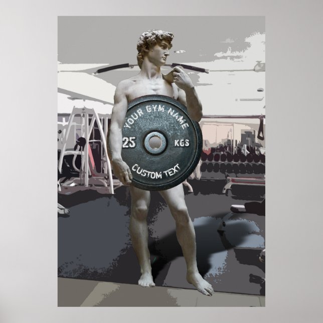 Funny Gym Owner Fitness David Holding Weight Poster (Framsidan)