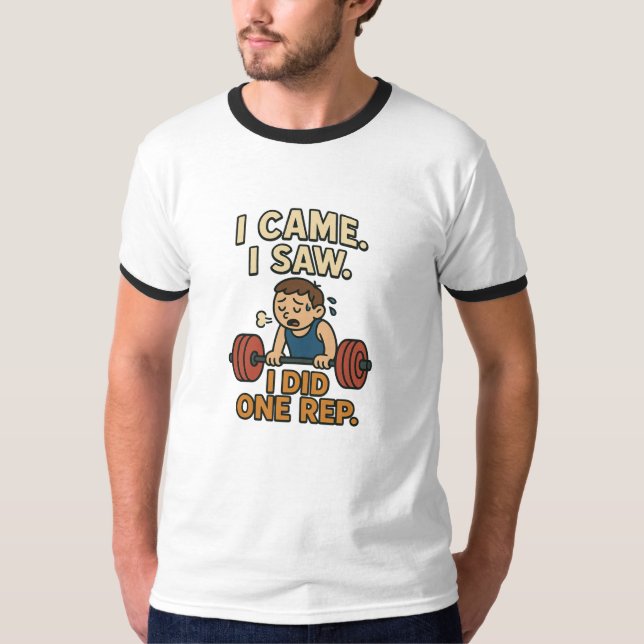 Funny Gym Quote Ringer T-Shirt (Framsida)