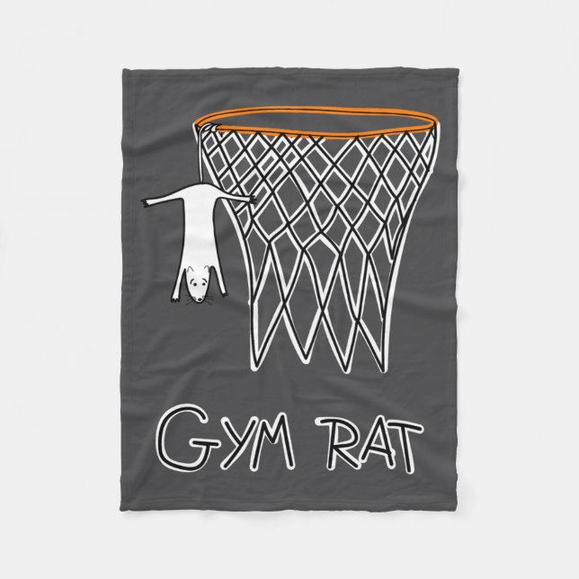 Funny Gym Rat Basketball Hoop  Fleecefilt (Framsidan)