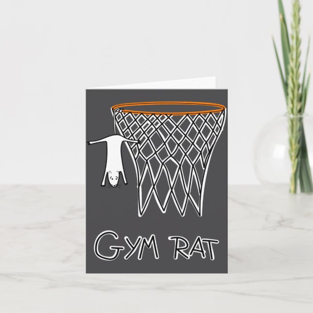 Funny Gym Rat Basketball Hoop  Kort (Framsida)