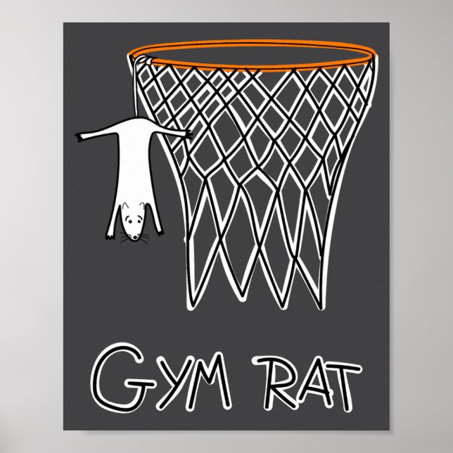 Funny Gym Rat Basketball Hoop  Poster (Framsidan)