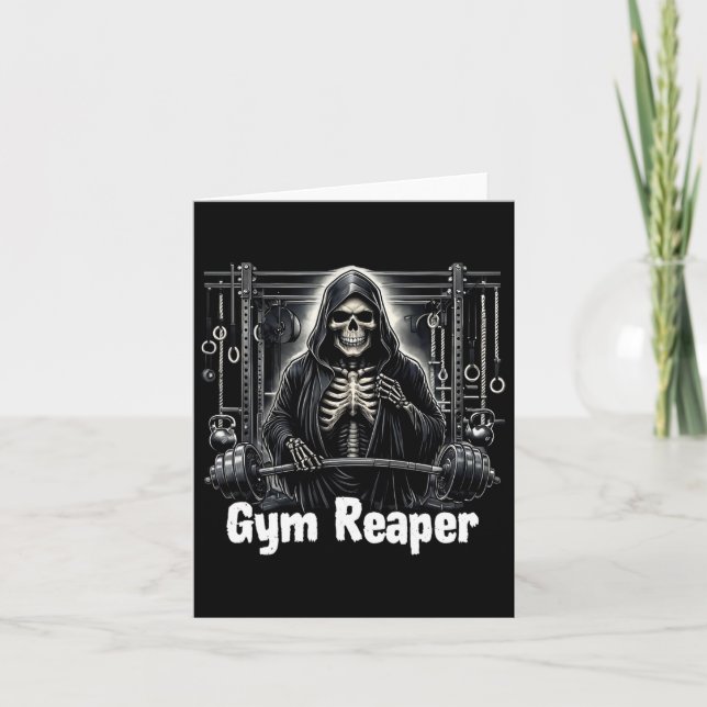 Funny Gym Reaper Workout Bodybuilding Kort (Framsida)