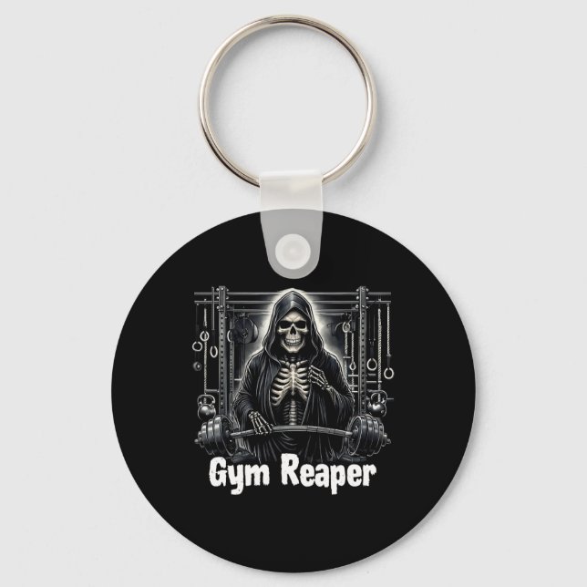 Funny Gym Reaper Workout Bodybuilding Nyckelring (Framsida)