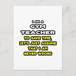 Funny Gym Teacher T-Shirts och Gifts Vykort