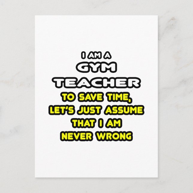 Funny Gym Teacher T-Shirts och Gifts Vykort (Framsida)