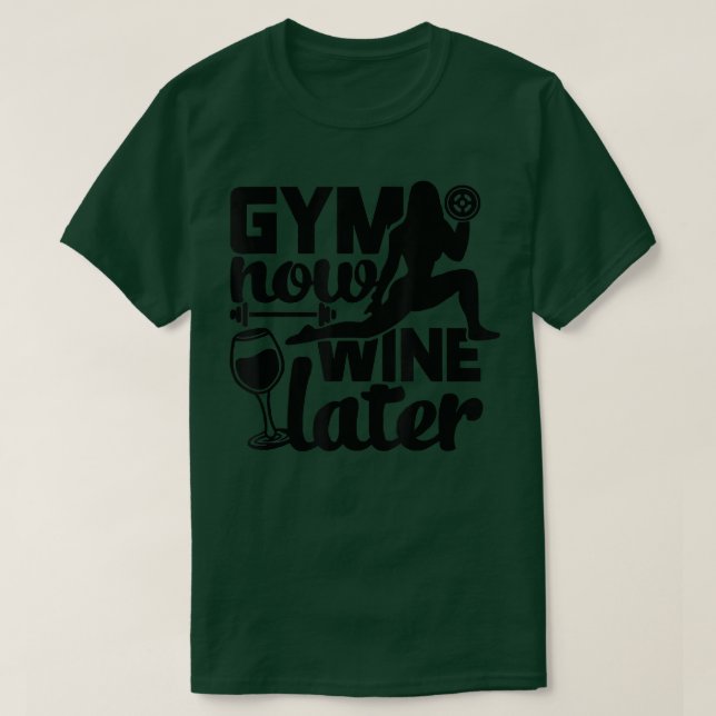 Funny Gym Vin älskare Tee for Motivation Workouts (Design framsida)