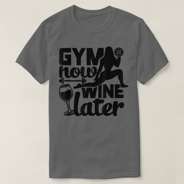 Funny Gym Vin älskare Tee for Motivation Workouts (Design framsida)