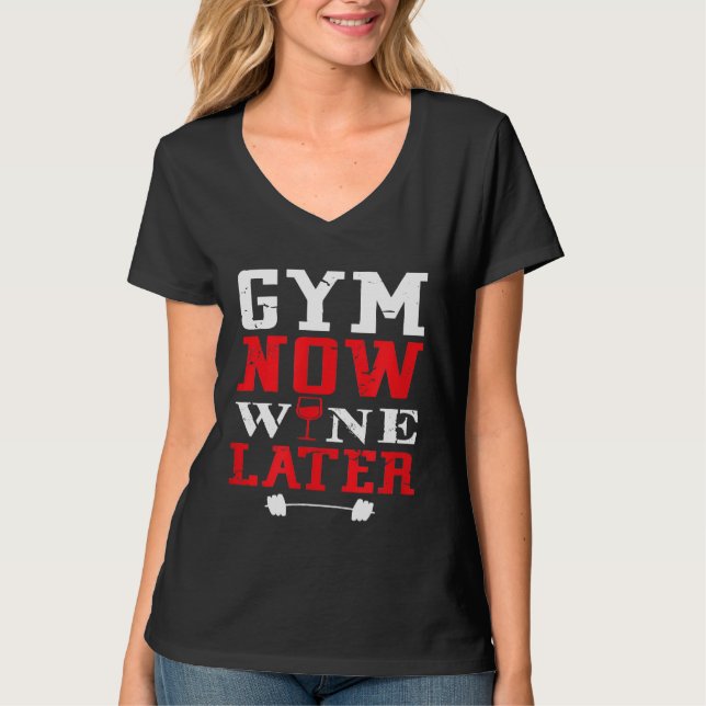 Funny Gym Vin Workout Graphic T Shirt (Framsida)